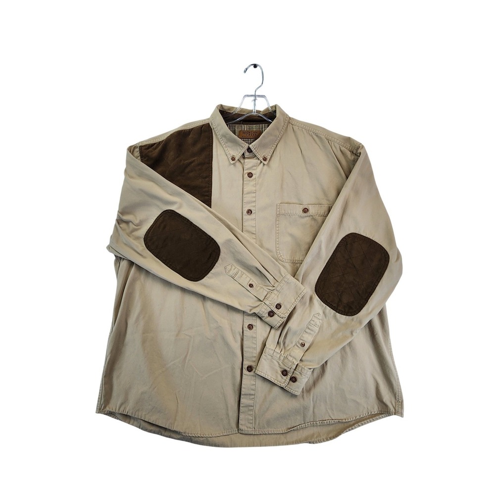 Morgan Creek Mens XXL Tan Shooting Shirt Hunting Field Rugged Outdoor Workwear